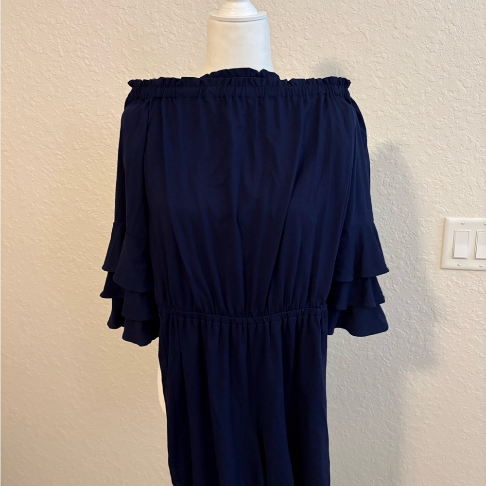 Lilly Pulitzer Navy Elastic Waist romper